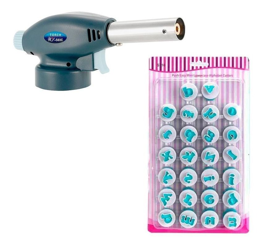 Soplete Recargable + Molde Letras Minuscula-0
