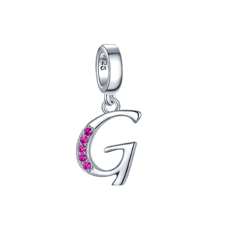 Charm Letra G en Plata Fina 925 SILVER HEART-0