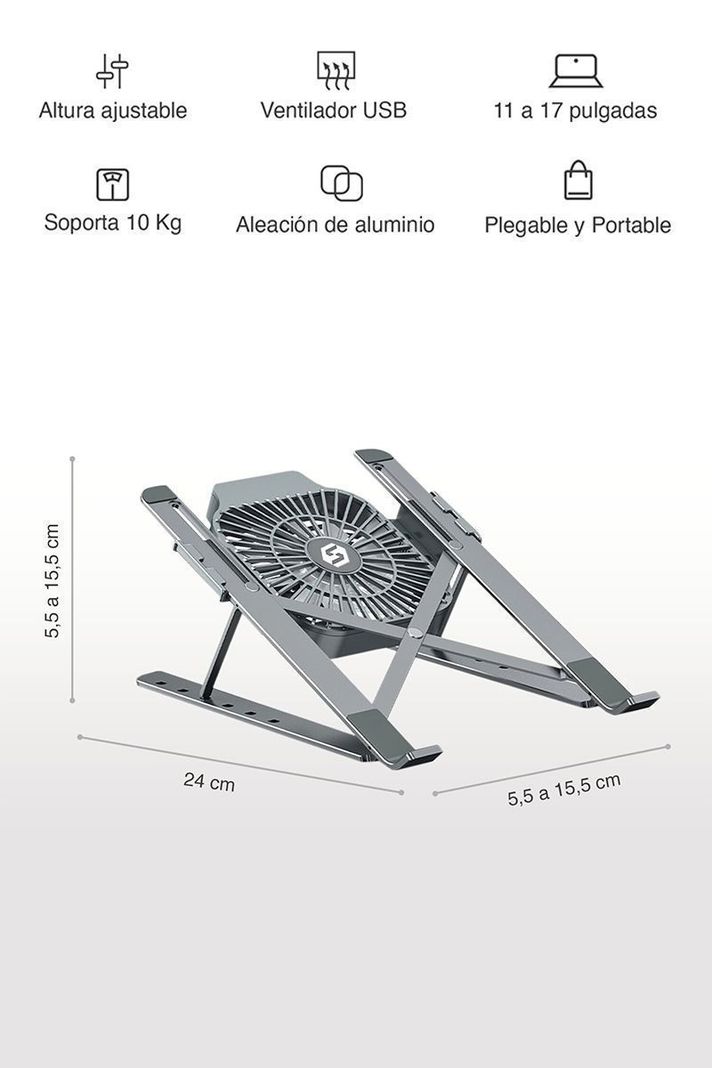 Soporte para Notebook Plegable con Ventilador USB-2