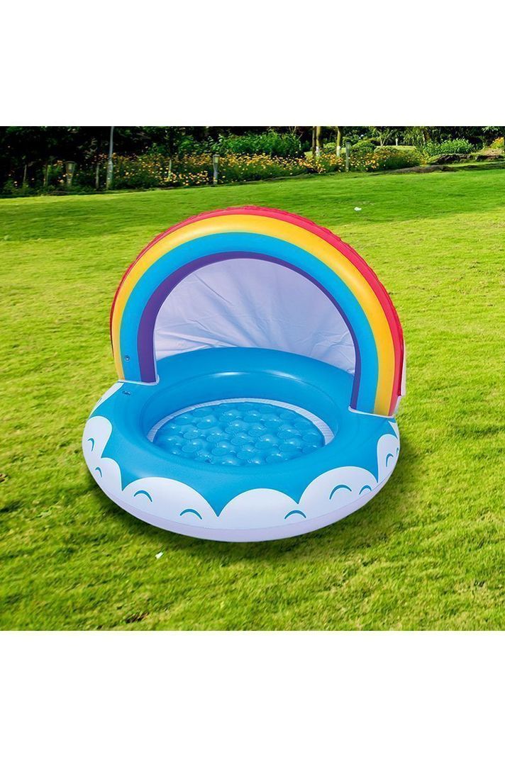 Piscina Inflable Arcoiris 40Lts 66cmx95cm Celeste-5
