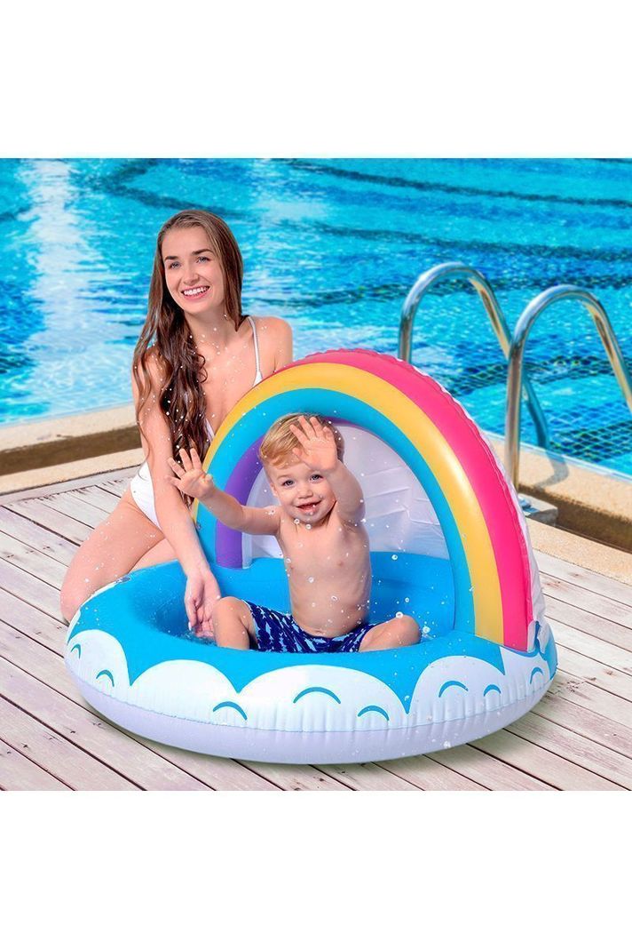 Piscina Inflable Arcoiris 40Lts 66cmx95cm Celeste-1