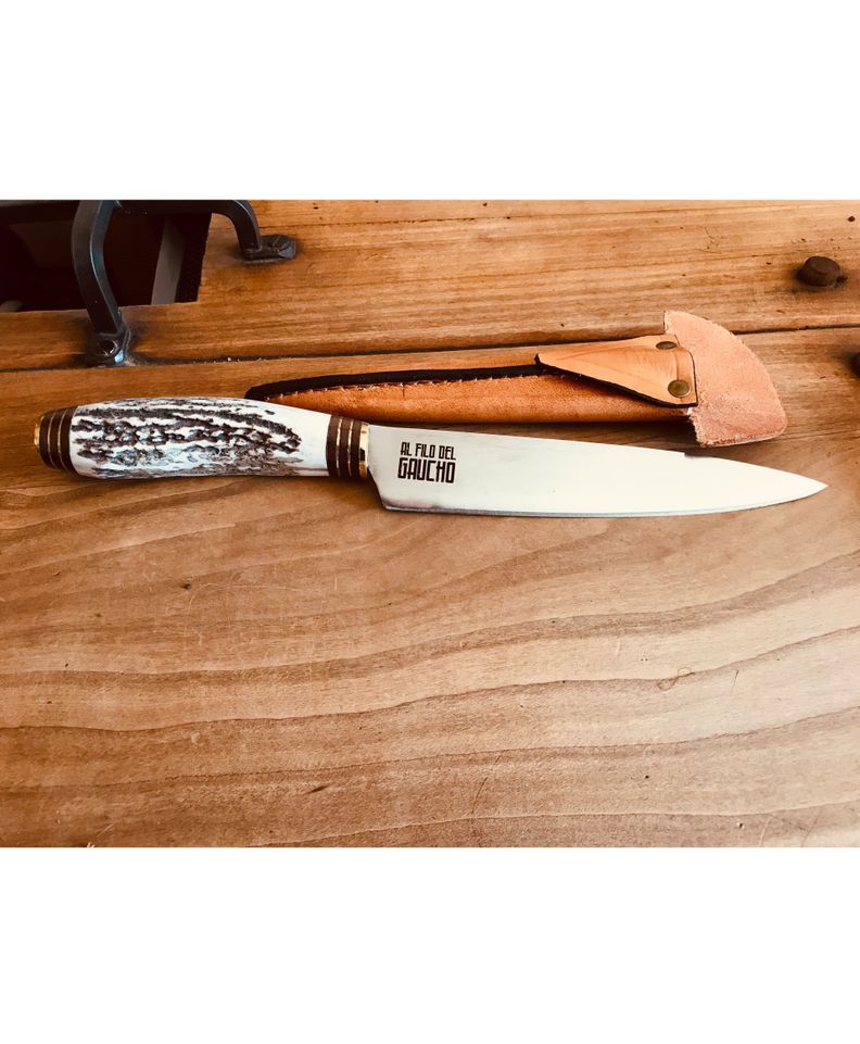 Cuchillo Parrillero Asta De Ciervo Artesanal-1