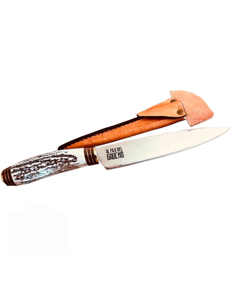 Cuchillo Parrillero Asta De Ciervo Artesanal-0