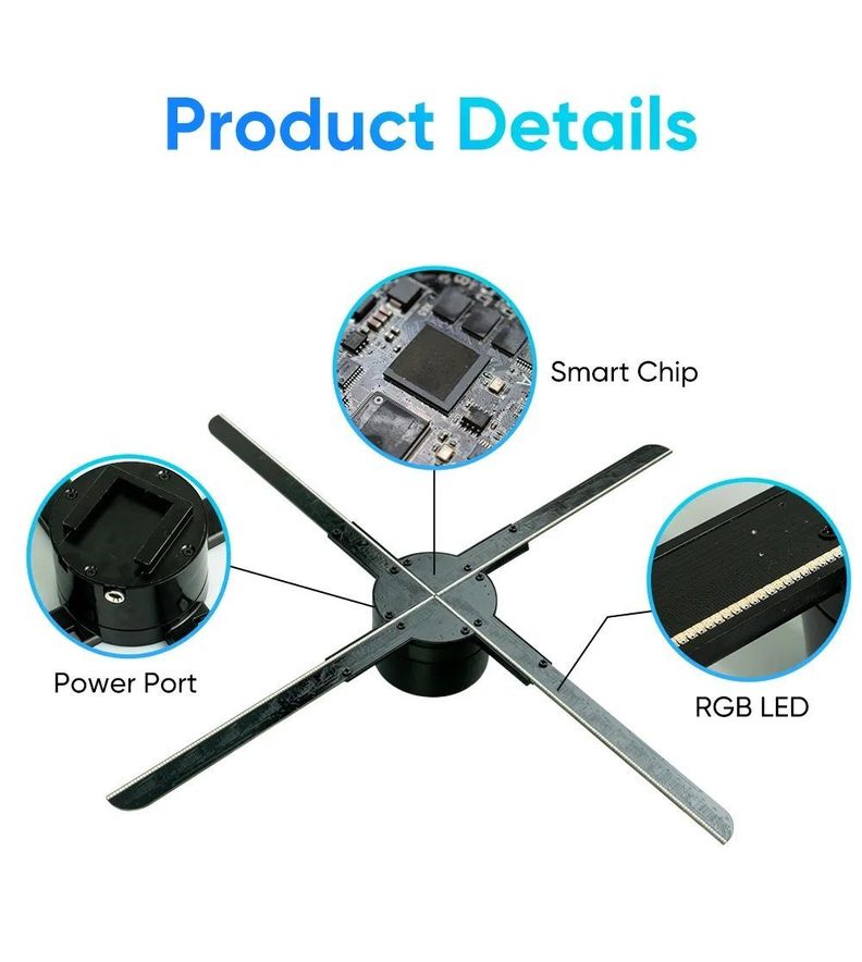 Ventilador Proyector publicitario Holográfico 3D V45 45cm 510 LED 1400x512-4