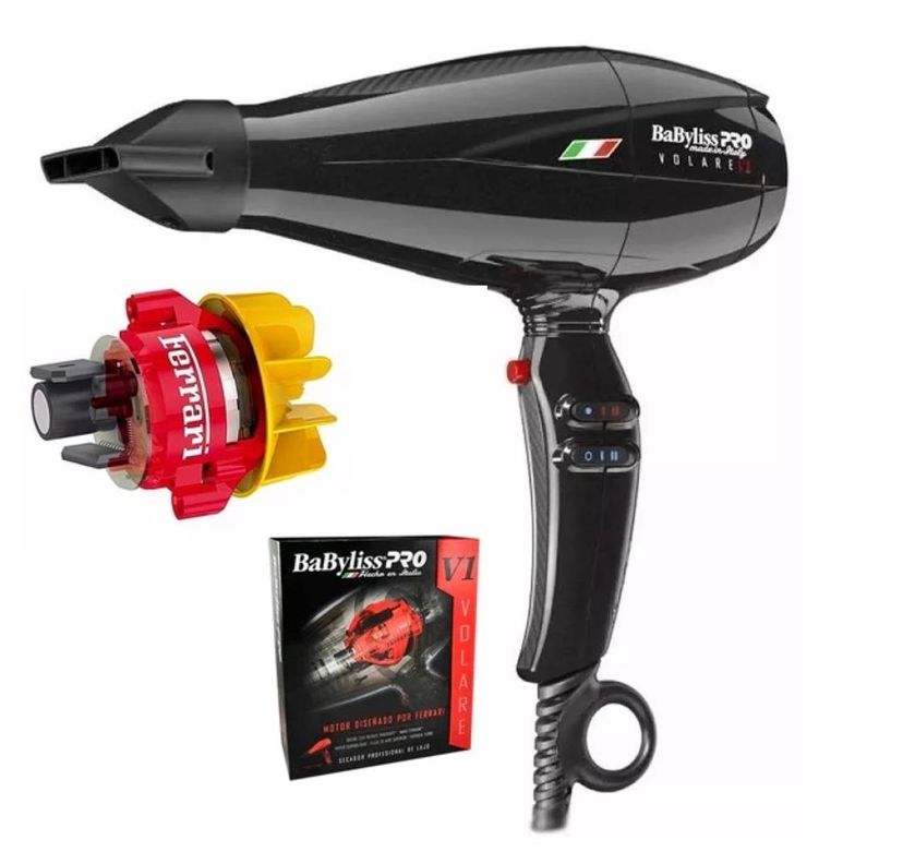 Secador Volare V1 Motor 6 Niveles Ferrari Babylisspro Negro-0