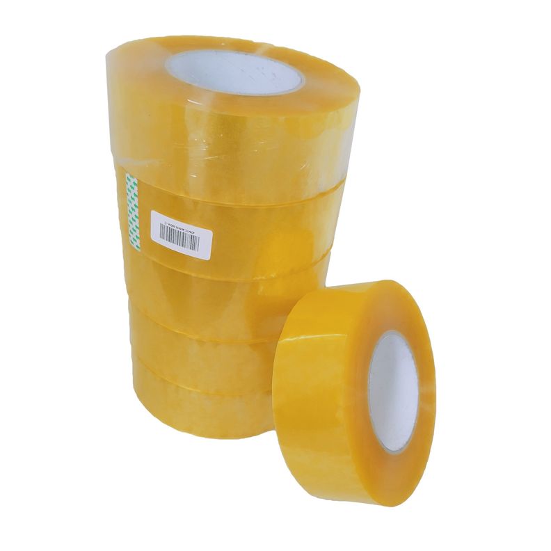 Pack 6 huinchas adhesiva Transparente 300 Mts 48mm Ancho-1