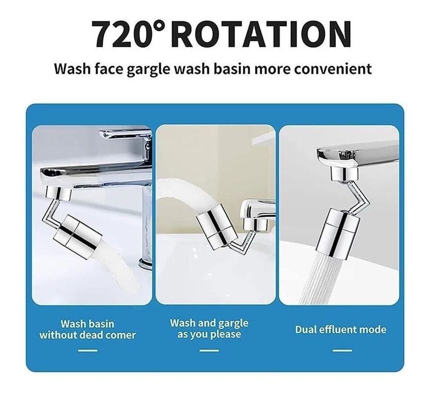 Grifo Llave Cocina Agua Adaptador Llave Lavaplatos 360º-7
