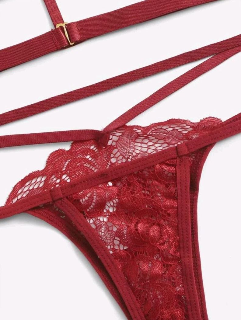 Conjunto de Lencería Seductora Con Encaje Mujer-3