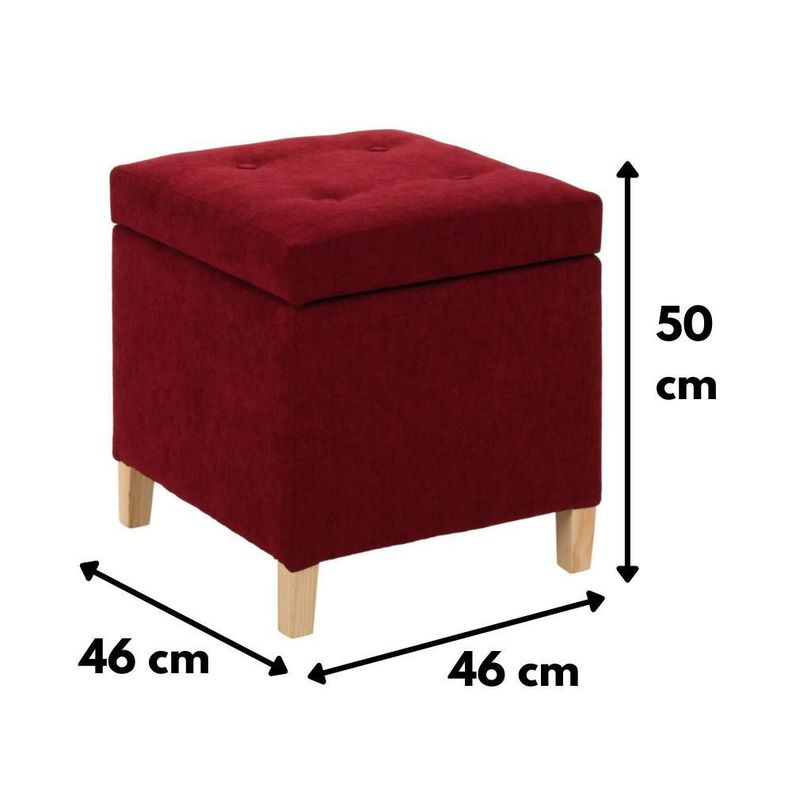 Pouf Baúl Rucato Burdeo Altea 46x46x50 cm Máxima Design-4