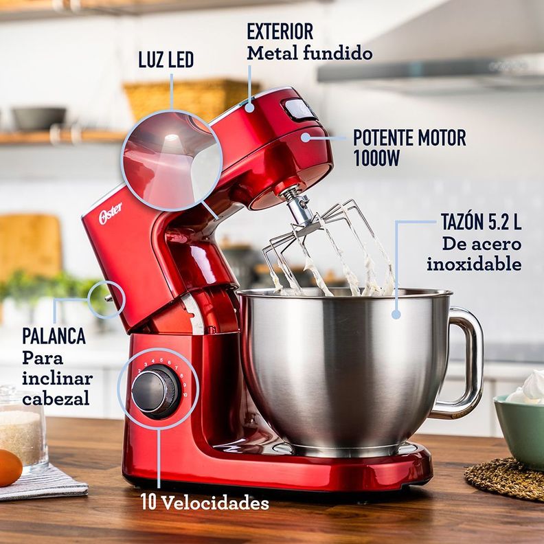 Batidora planetaria Oster® FPSTSMPL3R con 10 velocidades-6