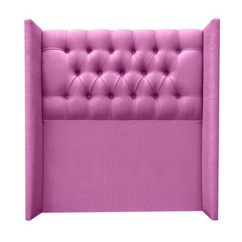 Respaldo Capitoné Wing Recto 1 plaza Lino Fucsia-0