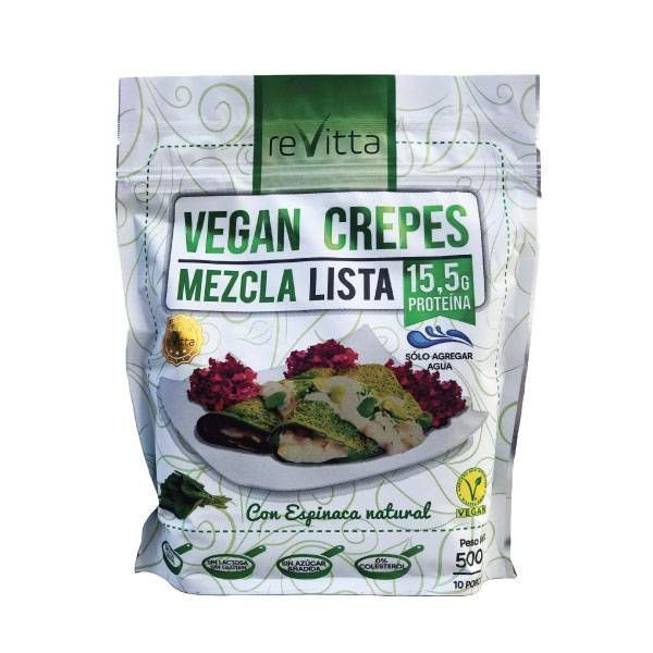 Crepes vegano proteico Mezcla Lista espinaca 500g-0
