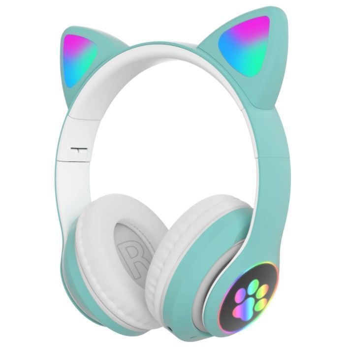 Audífonos Inalámbricos Bluetooth Rgb Orejas Gato Niña V-23m-0