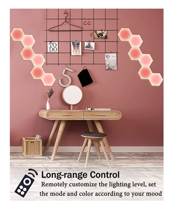 Luces Led De Colores Hexagonal 6 Módulos Touch + Control-7