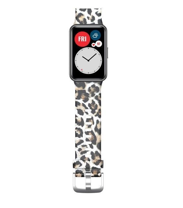 Correa De Diseño Compatible Con Huawei Watch Fit Leopardo-0