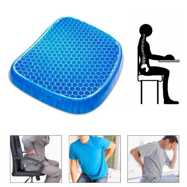 Cojín Asiento Con Funda Antideslizante Alivia Dolor De Espalda-2