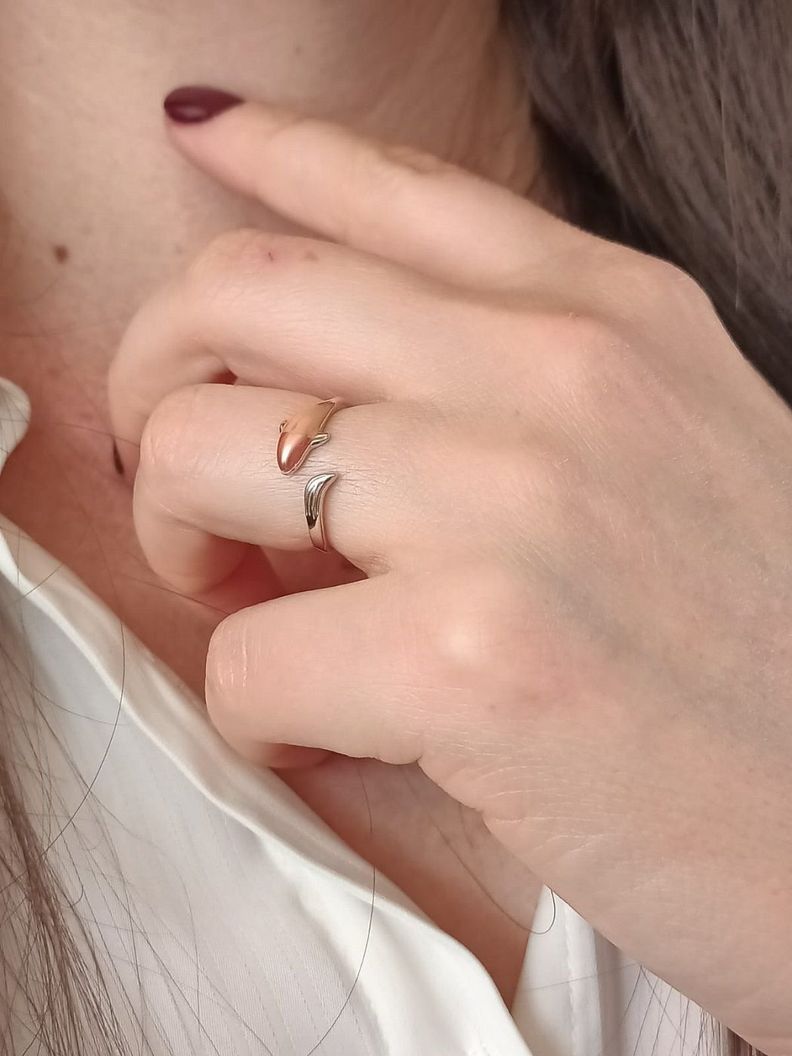 Anillo Ajustable Pez Naranja Mar Plata 925 Amor Al Mar Love-1