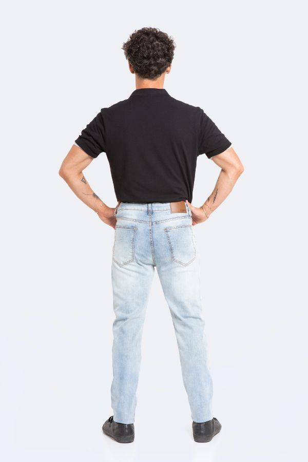 Jeans Hombre Slim Azul Hielo Focalizado-5