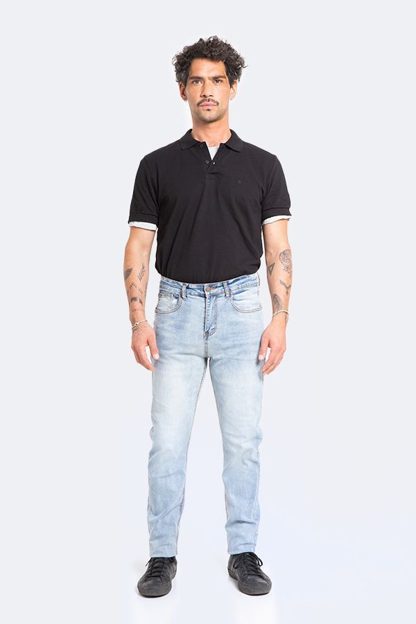 Jeans Hombre Slim Azul Hielo Focalizado-1