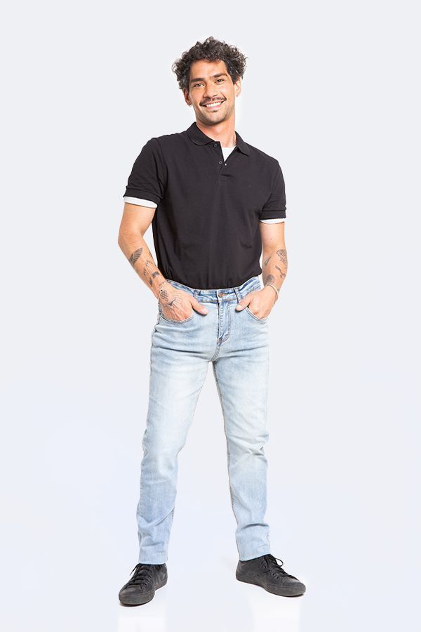Jeans Hombre Slim Azul Hielo Focalizado-3