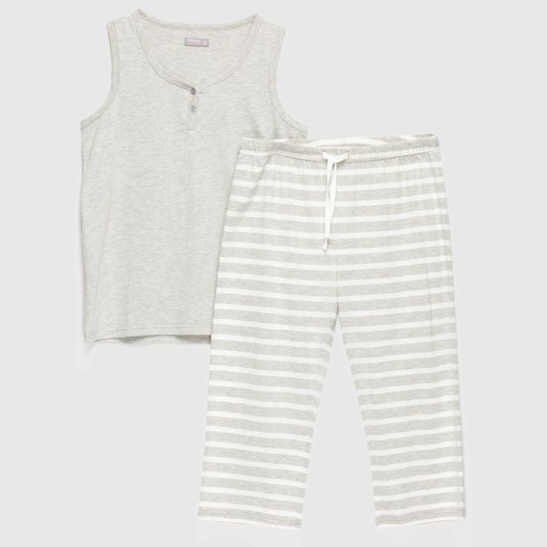 Pijama Melange largo mujer-0