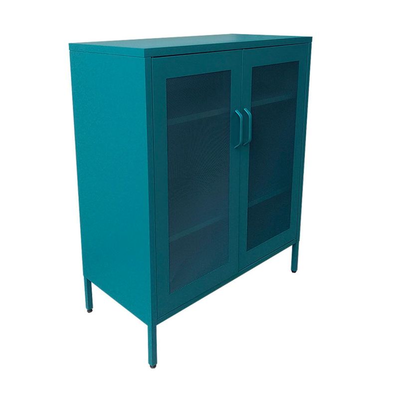 Gabinete Metálico Puertas de Malla Verde Petróleo-2