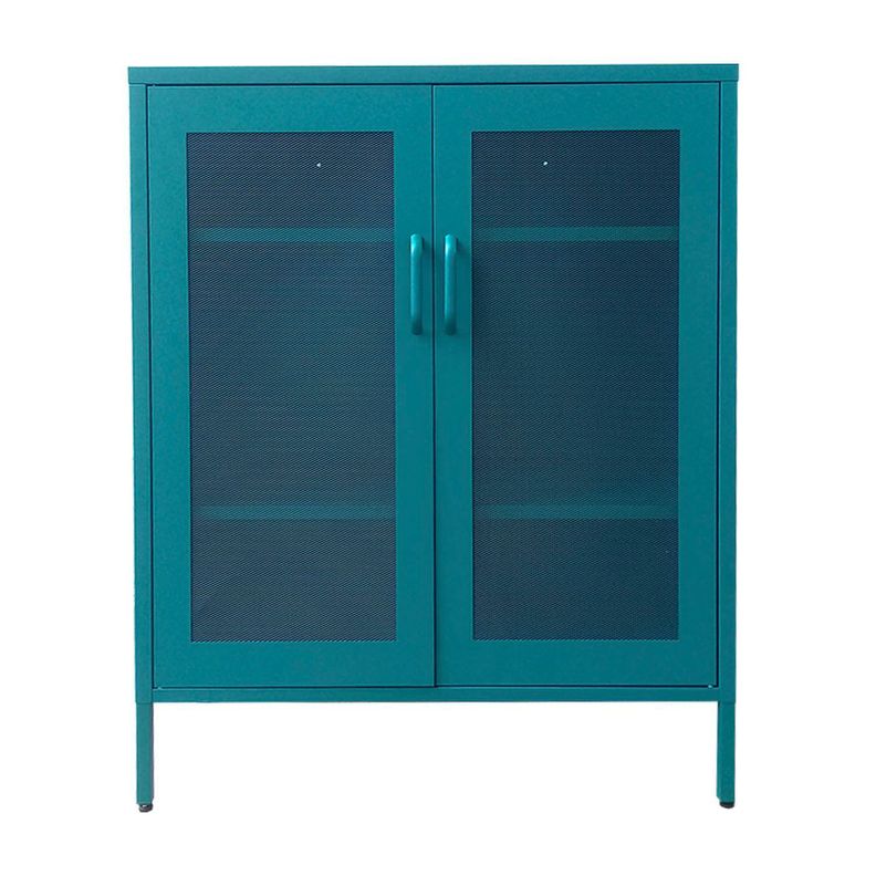Gabinete Metálico Puertas de Malla Verde Petróleo-0