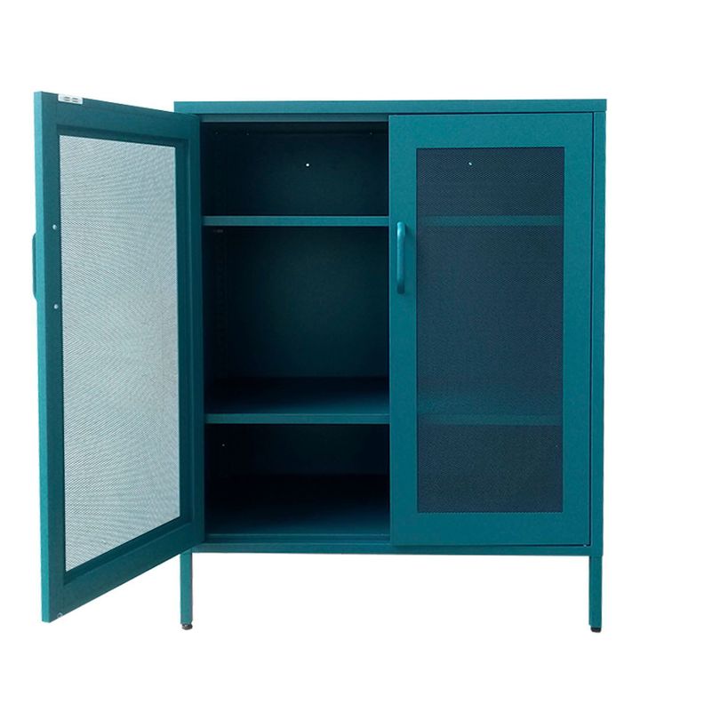 Gabinete Metálico Puertas de Malla Verde Petróleo-1
