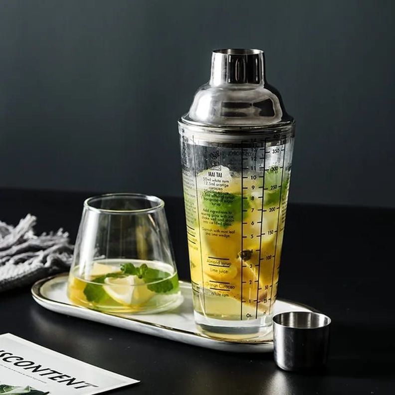 COCTELERA DE 450ML CON RECETAS IMPRESAS TRAGOS TRANSPARENTE-6