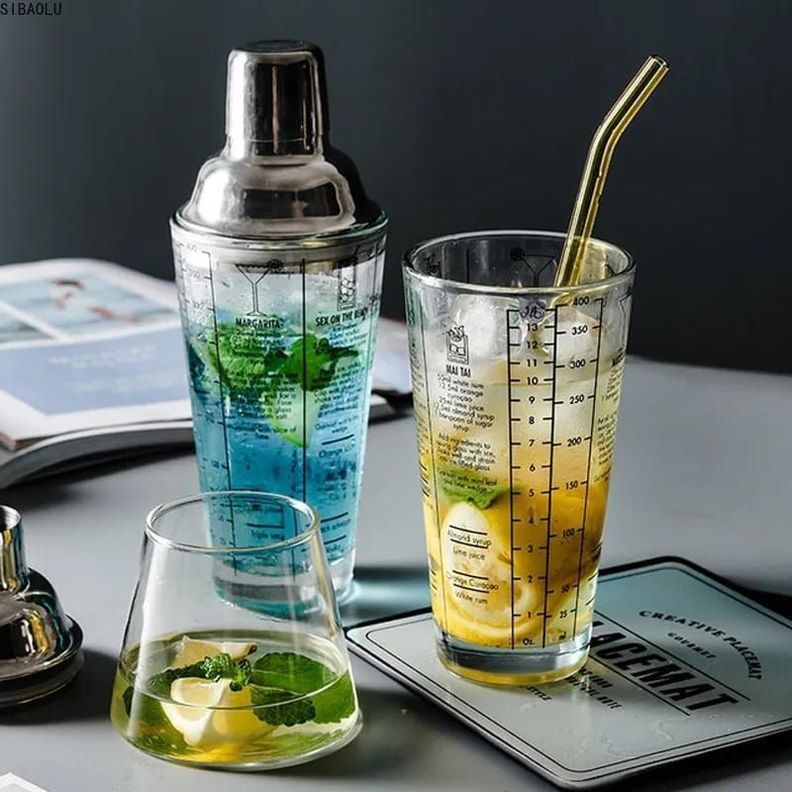 COCTELERA DE 450ML CON RECETAS IMPRESAS TRAGOS TRANSPARENTE-1