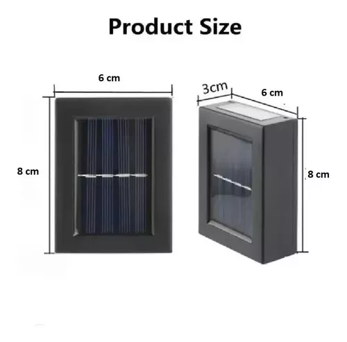 Pack 2 Lampara Solar de Pared Jardín Exterior Impermeable-4