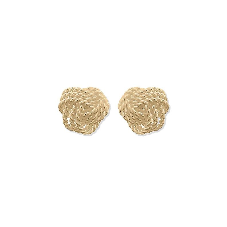 Aros Aritos Nudo Plata 925 Bano De Oro - Mabelita Dorado