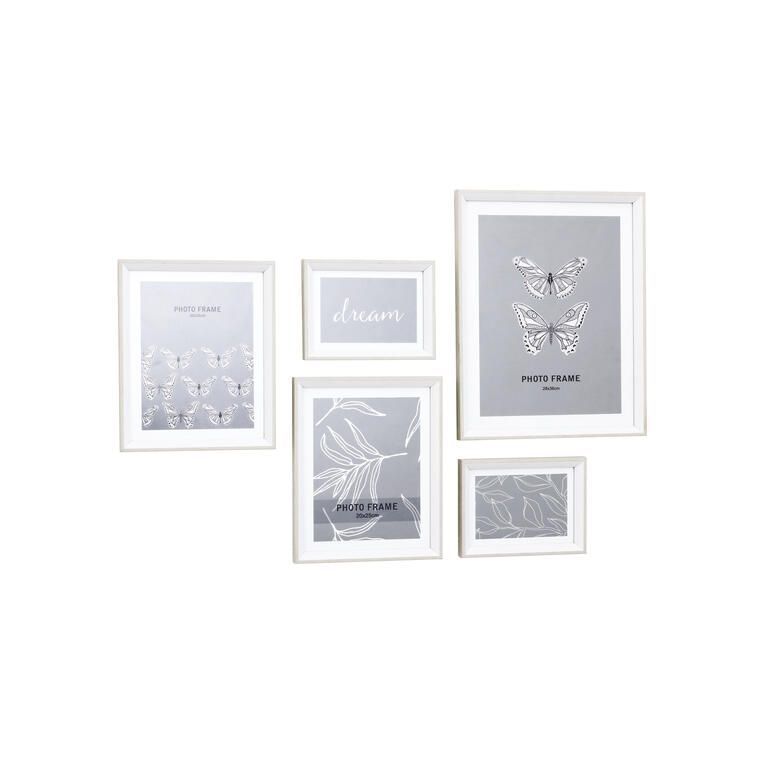 Set 5 marcos madera (2 13x18 - 2 20x25 - 1 28x35) Blanco 13x18 cm / 3F-0