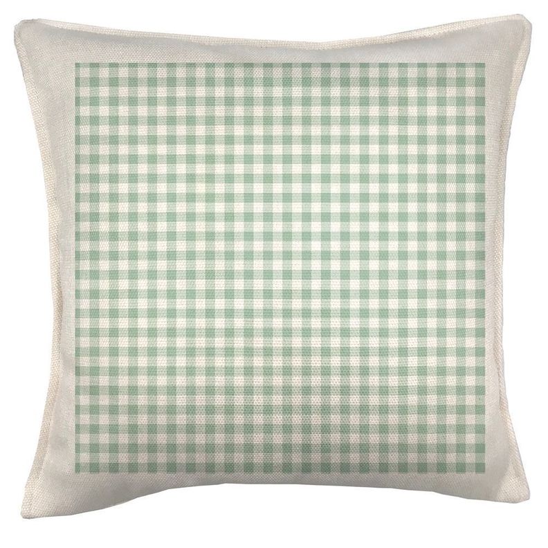 Cojin Cuadrille Verde, 45x45 Crema