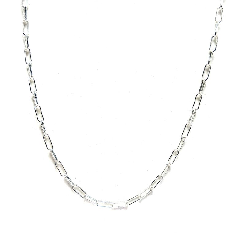Cadena Eslabón Largo 50cm Plata Fina 925-0