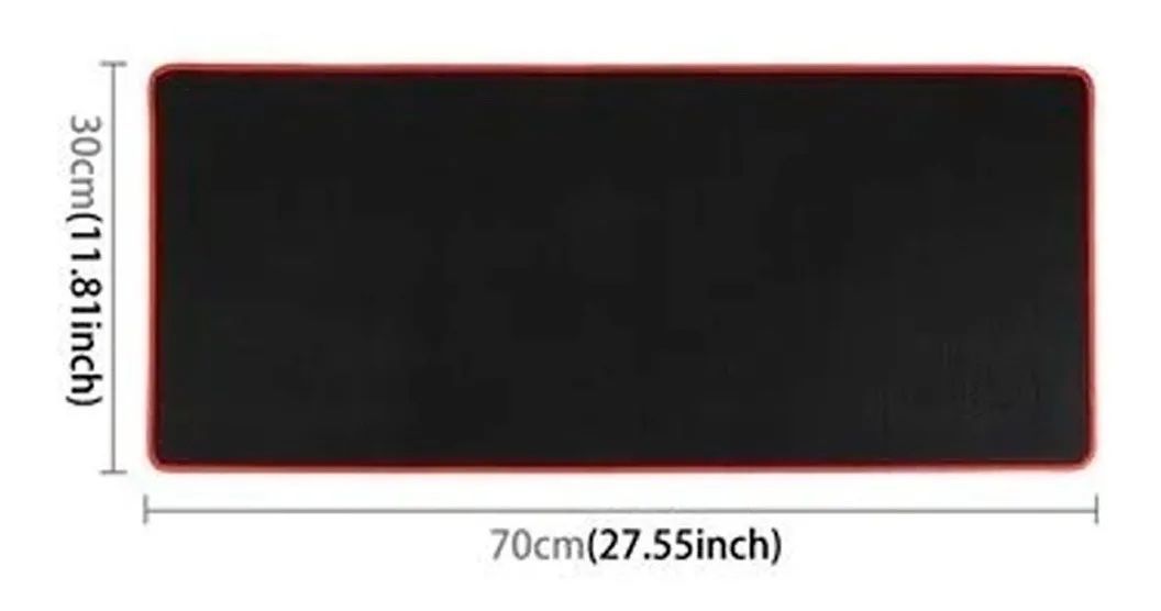 Mouse Pad Gamer Xl Antideslizante Negro Borde Cosido 70x30cm-2