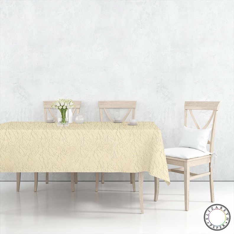 Mantel para Mesa de Tela 140x240 cm Textura Beige-1