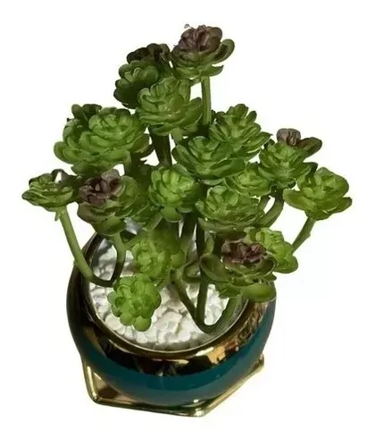 Florero Macetero Porcelana + Planta Artificial-2