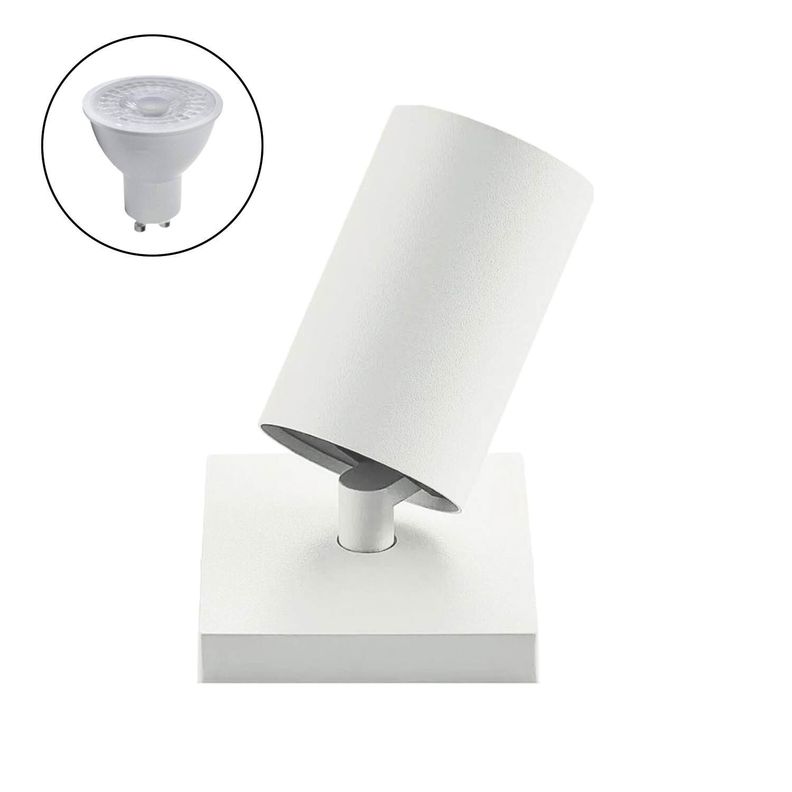 Foco Spotlight Blanco 1x Con Ampolleta 5,5W GU-10 Cálida M-0