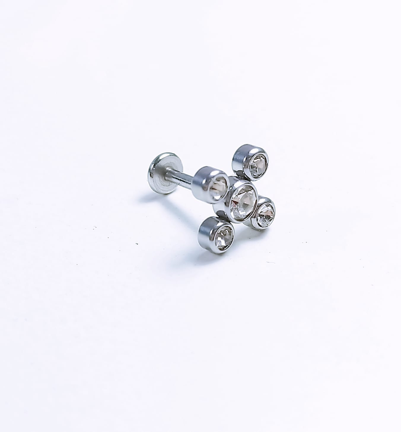 Piercing Punto Luz Tragus Conch Labret Modelo Dron Hipoalergénico Unidad-0