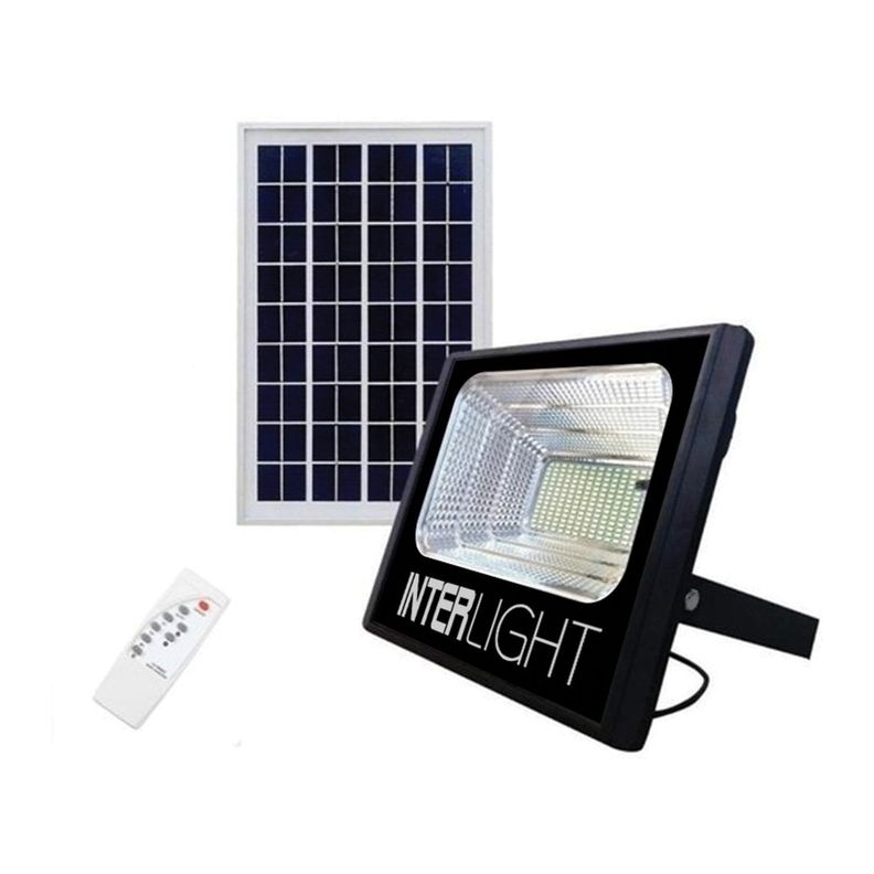 Foco Proyector LED 200W Con Panel Solar y Control Remoto-0