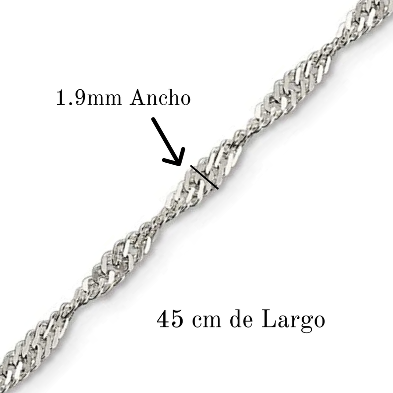 Cadena De Plata Fina (singapur) 45 cm - MABELITA-4