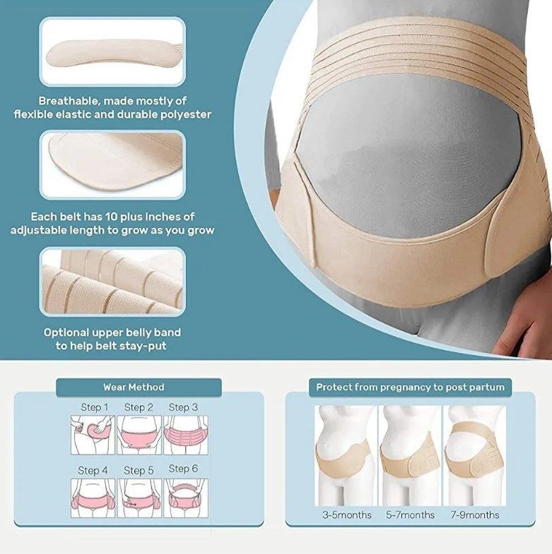 Faja Materna Embarazo Soporte Bambú Prenatal Banda Ajustable-1