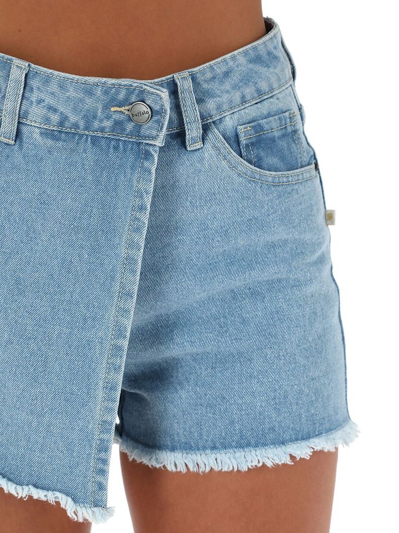 Short Falda Jeans Gavilu Celeste Mujer-3