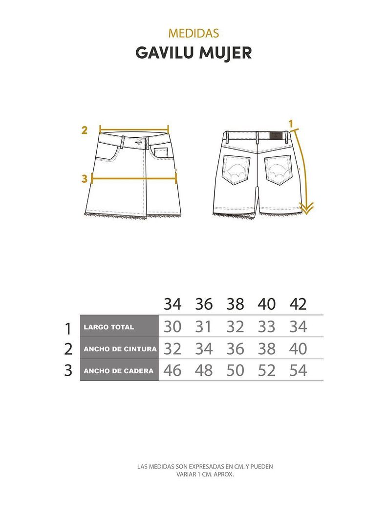 Short Falda Jeans Gavilu Celeste Mujer-4