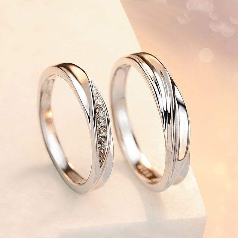 Anillos Ajustables Parejas Plata 925-3