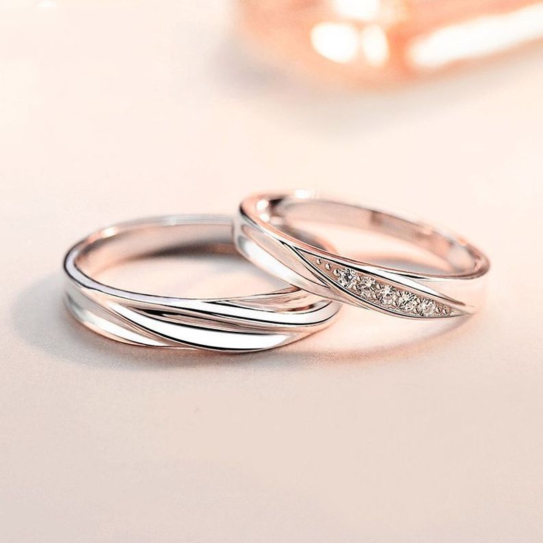 Anillos Ajustables Parejas Plata 925-1