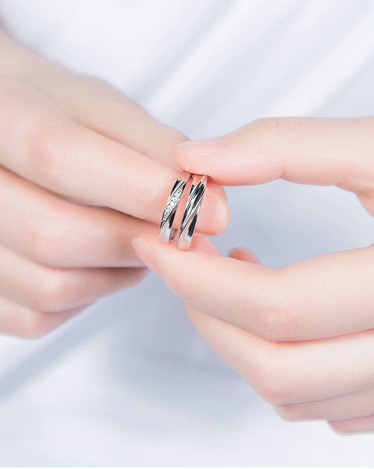 Anillos Ajustables Parejas Plata 925-2
