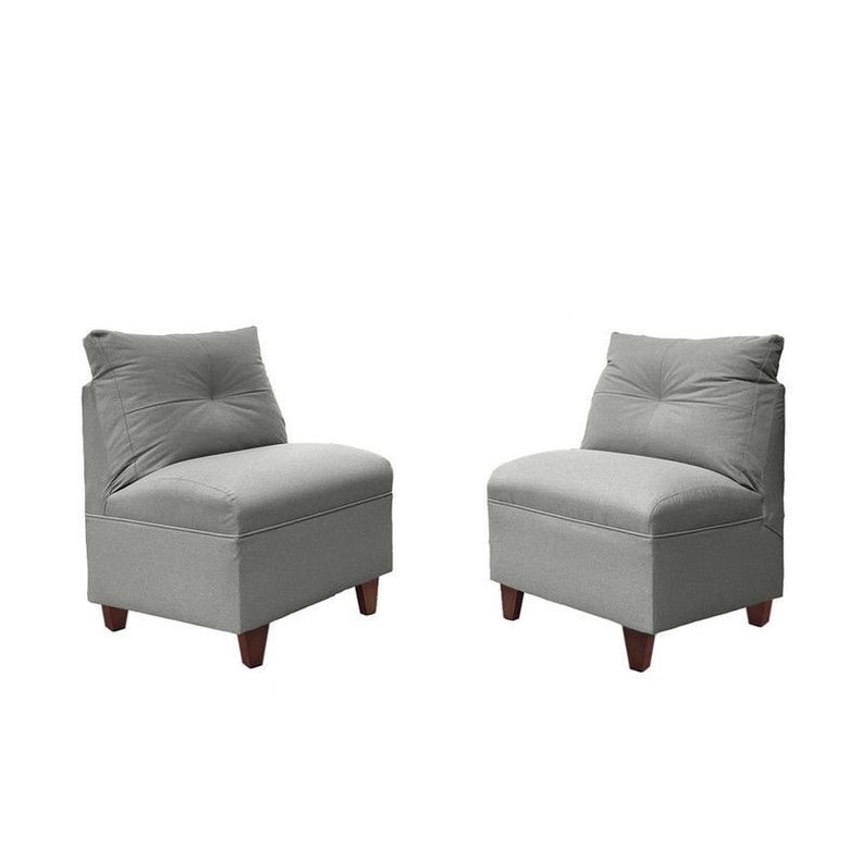 Par Butacas Mateo Chenille Gris Pata Madera 1C-0