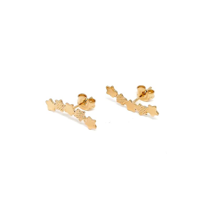 Aros Trepadores 5 Estrellas Enchapado Oro 18K-1